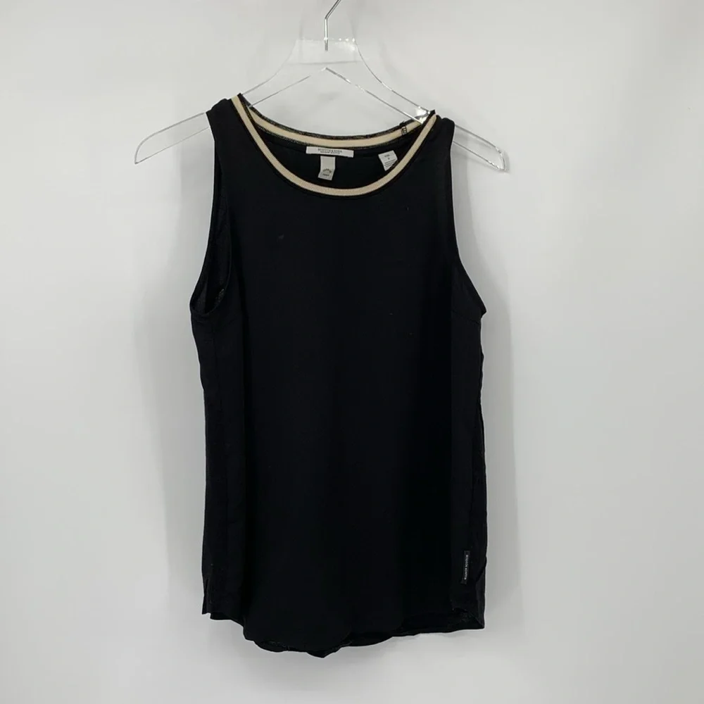 Scotch & Soda Maison Sunrise Shake tank black shirt blouse top gold women Small